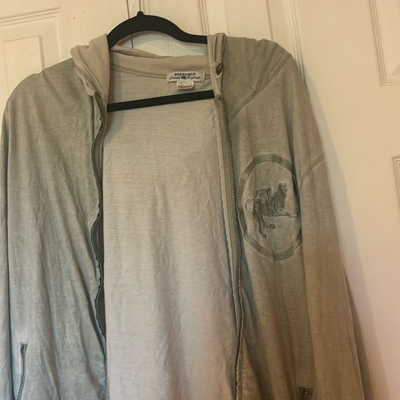 Parasuco men’s distressed zipper luxury studded hoodie  Sz XL - Picture 5 of 16